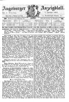 Augsburger Anzeigeblatt Dienstag 7. Januar 1862