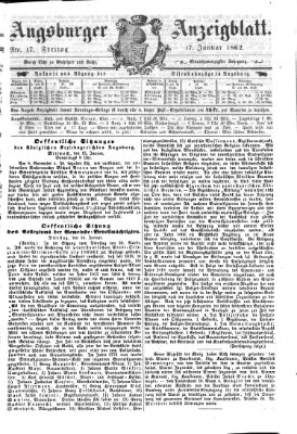 Augsburger Anzeigeblatt Freitag 17. Januar 1862