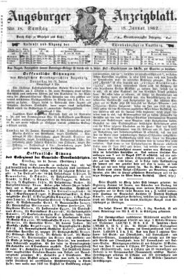 Augsburger Anzeigeblatt Samstag 18. Januar 1862