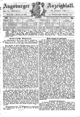 Augsburger Anzeigeblatt Mittwoch 22. Januar 1862