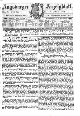 Augsburger Anzeigeblatt Samstag 25. Januar 1862