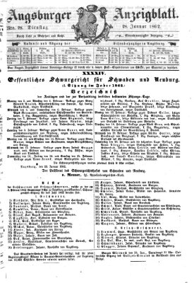 Augsburger Anzeigeblatt Dienstag 28. Januar 1862