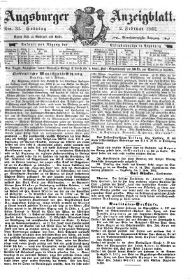 Augsburger Anzeigeblatt Sonntag 2. Februar 1862