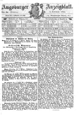 Augsburger Anzeigeblatt Montag 3. Februar 1862