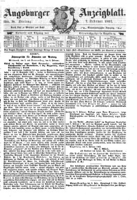 Augsburger Anzeigeblatt Freitag 7. Februar 1862