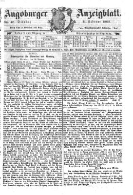 Augsburger Anzeigeblatt Dienstag 11. Februar 1862