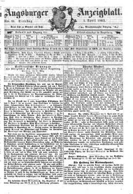 Augsburger Anzeigeblatt Dienstag 1. April 1862