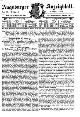 Augsburger Anzeigeblatt Mittwoch 9. April 1862