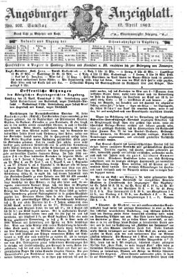 Augsburger Anzeigeblatt Samstag 12. April 1862