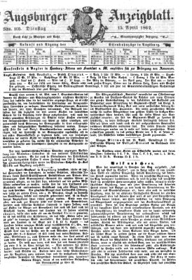 Augsburger Anzeigeblatt Dienstag 15. April 1862