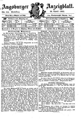 Augsburger Anzeigeblatt Samstag 26. April 1862