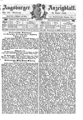 Augsburger Anzeigeblatt Sonntag 27. April 1862