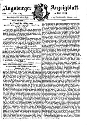 Augsburger Anzeigeblatt Sonntag 4. Mai 1862