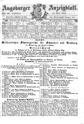 Augsburger Anzeigeblatt Samstag 31. Mai 1862