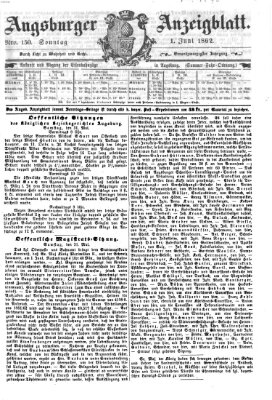 Augsburger Anzeigeblatt Sonntag 1. Juni 1862