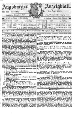 Augsburger Anzeigeblatt Dienstag 24. Juni 1862