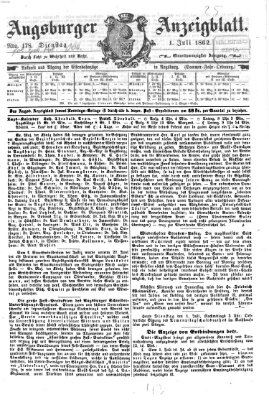 Augsburger Anzeigeblatt Dienstag 1. Juli 1862