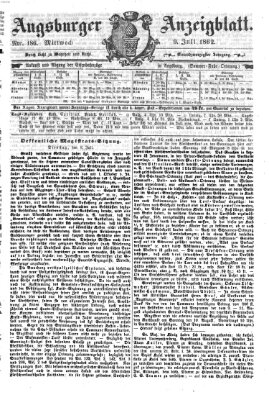 Augsburger Anzeigeblatt Mittwoch 9. Juli 1862