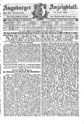 Augsburger Anzeigeblatt Donnerstag 10. Juli 1862