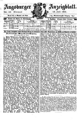 Augsburger Anzeigeblatt Mittwoch 16. Juli 1862