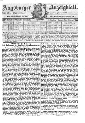 Augsburger Anzeigeblatt Donnerstag 24. Juli 1862