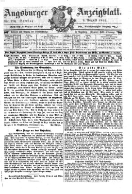 Augsburger Anzeigeblatt Samstag 9. August 1862