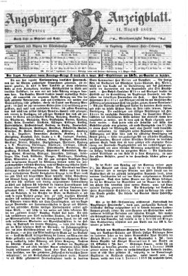 Augsburger Anzeigeblatt Montag 11. August 1862