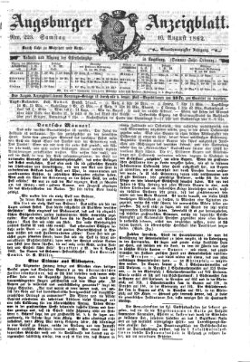 Augsburger Anzeigeblatt Samstag 16. August 1862