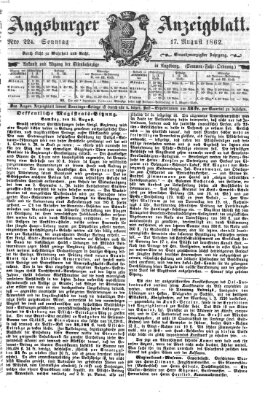 Augsburger Anzeigeblatt Sonntag 17. August 1862