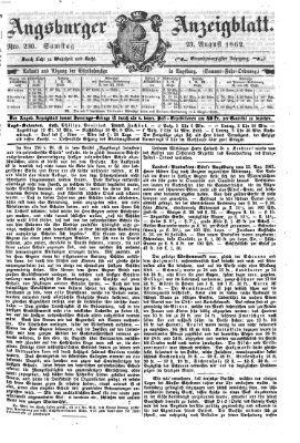 Augsburger Anzeigeblatt Samstag 23. August 1862