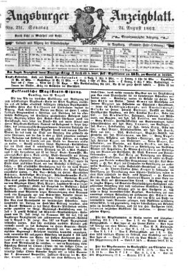 Augsburger Anzeigeblatt Sonntag 24. August 1862