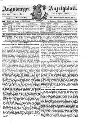 Augsburger Anzeigeblatt Donnerstag 28. August 1862