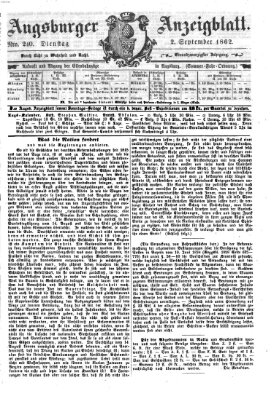 Augsburger Anzeigeblatt Dienstag 2. September 1862