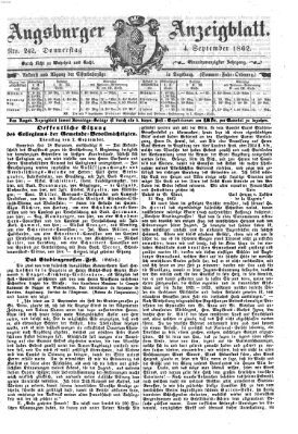 Augsburger Anzeigeblatt Donnerstag 4. September 1862