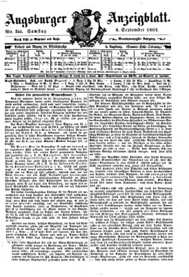 Augsburger Anzeigeblatt Samstag 6. September 1862