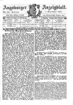 Augsburger Anzeigeblatt Sonntag 7. September 1862