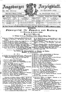 Augsburger Anzeigeblatt Freitag 12. September 1862