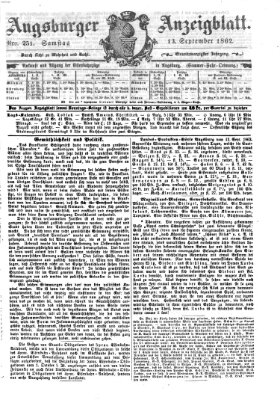 Augsburger Anzeigeblatt Samstag 13. September 1862