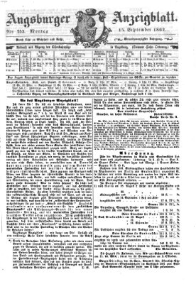 Augsburger Anzeigeblatt Montag 15. September 1862