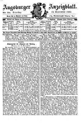 Augsburger Anzeigeblatt Dienstag 16. September 1862