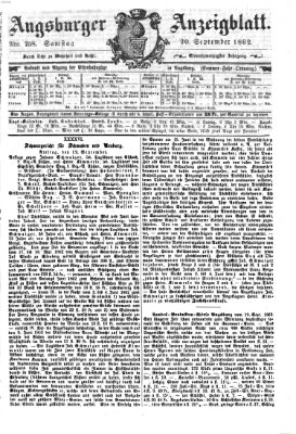 Augsburger Anzeigeblatt Samstag 20. September 1862