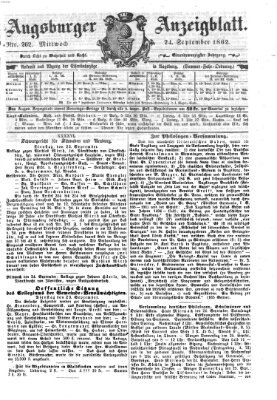 Augsburger Anzeigeblatt Mittwoch 24. September 1862