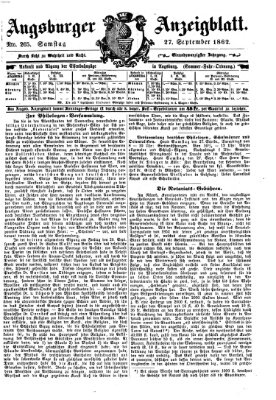 Augsburger Anzeigeblatt Samstag 27. September 1862