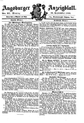 Augsburger Anzeigeblatt Montag 29. September 1862