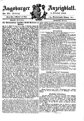 Augsburger Anzeigeblatt Freitag 3. Oktober 1862