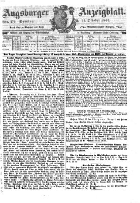 Augsburger Anzeigeblatt Samstag 11. Oktober 1862