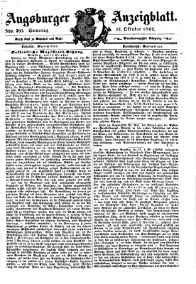 Augsburger Anzeigeblatt Sonntag 12. Oktober 1862