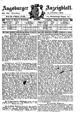 Augsburger Anzeigeblatt Dienstag 14. Oktober 1862