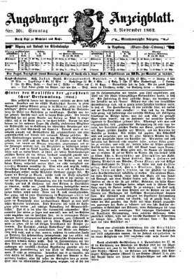 Augsburger Anzeigeblatt Sonntag 2. November 1862