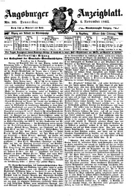 Augsburger Anzeigeblatt Donnerstag 6. November 1862